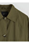 Khaki Shirt Collar Women's Jacket - 6