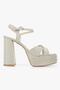 Women's Eliva Gold Glitter Platform Heeled Shoes - 2