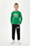 Round Neck Sweatshirt Sweatpants Printed Boys' Top and Bottom Set - 2