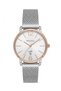 Steel Mesh Band Silver Color Silver Dial Men's Wristwatch with Calendar - 3