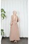 Jacketed Skirted Hijab Double Set Cream Hnt8594 - 5