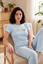Regular Fit Patterned Crew Neck Short Sleeve Pajama Set Pajama Set 65770823