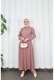Jacket and Skirt Islamic Clothing Double Set Powder Hnt8594 - 5