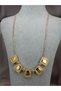 Geometric Gold Necklace – Square Shaped Shiny Surface Modern Statement Women's Necklace - 2