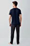 Crew Neck Short Sleeve Men's Pajama Set 3690 - 3