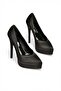 Y246221604 Black Fabric Thin Heeled Women's Shoes - 7