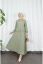 Jacketed and Skirted Hijab Double Set Green Hnt8594 - 3