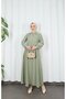 Jacketed and Skirted Hijab Double Set Green Hnt8594 - 2