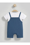 Ribbed Cotton Dungaree with Short Sleeves T-shirt - 2