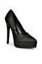 Y246221604 Black Fabric Thin Heeled Women's Shoes - 5