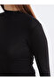 Black Stand Collar Women's Bodysuit - 4