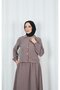 Jacketed Skirted Hijab Double Set Brown Hnt8594 - 3
