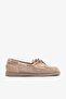 Sonya Beige Suede Leather Women's Perforated Loafer
