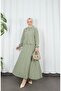 Jacketed and Skirted Hijab Double Set Green Hnt8594