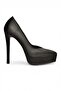 Y246221604 Black Fabric Thin Heeled Women's Shoes - 6