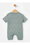 Ribbed Cotton Short Sleeves Printed Romper - 2