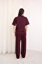 Women's Modal Fabric Polo Collar Short-Sleeved Top-Bottom Set - 6