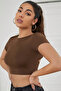 Women's Backless Tie Detailed Short Sleeve Crop T-Shirt - 4