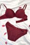 Unpadded Bamboo Bra Set Burgundy