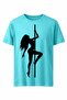 Night Scene – Pole Dance Silhouette Printed T-Shirt / Tank Top (Optional)