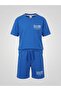 Boys' Blue Cotton Short Sleeve Printed T-Shirt and Shorts Two-Piece Set - 3