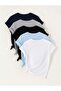 Unisex Navy Blue Gray Black Baby Blue White Printed Design Tshirt - 2