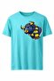 Yellow Navy Blue Ruh – Bull Figured Printed T-Shirt / Undershirt (Optional)