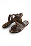 Y973447209 Brown Buckle Detailed Women's Slippers - 5