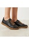 (İniesta) Genuine Leather Thermo Non-Slip Sole Casual Women's Shoes Black - 4