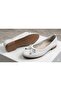 (İniesta) Genuine Leather Inside and Outside Casual Women's Flat Shoes White - 3