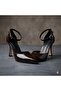 (Pine Cone) Women's Shoes with Slit Heels Brown - 5