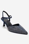 Vi̇lka Navy Blue Satin Stone Women's Pointed Toe Thin Heeled Evening Dress Shoes - 3