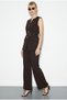 Women's Bitter Brown Belt Detailed Vest and Palazzo Trousers Top and Bottom Set 9396 60286072 - 4