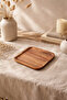Acacia Wood 25 cm Square Presentation Plate Breakfast Serving Tray Luxury Design - 2