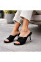Women's Open Toe 8 cm Heeled Slippers Comfortable Stylish Model - 5