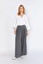 Women's Anthracite Yp5115 Double Pleated Wide Leg Tencel Trousers - 3
