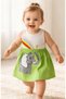Baby Girl Elephant Printed Colorful Rainbow Detailed Cotton Dress 9-48 Months Summer Comfortable Model - 2