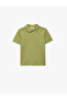 Cotton Buttoned Short Sleeve Basic Polo Neck T-Shirt - 4