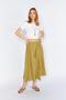 Women's Olive 3495 Skirt with Belt and Detailed Piece - 4