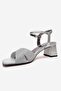 Milagro Silver Glitter Women's Thick Heeled Shoes - 6