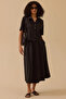 Women's Snap Button Waist Length Shirt 0018 Black - 2