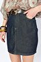 Women's Rins Washed Mini Jean Skirt with Belt - 4