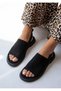 Premium Women's Black Suede Flexible Back Strap Non-Slip Lightweight Sole Daily Comfort Sandals - 3