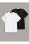 Unisex Black and White Oversize Crew Neck T-Shirt Set of 2
