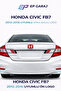 Honda Civic Fb7 2012-2016 Compatible Red Rear Trunk Logo Original Look