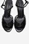Danica Black Patent Leather Thin Strap Women's Heeled Shoes - 2