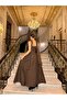 Women's Brown Lace Garnished Dress - 4
