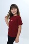 Girl's Crew Neck Drop Shoulder Short Sleeve Printed T-Shirt 24983 - 4