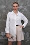 Women's White Scallop Embroidered Shirt Pc2173 - 3