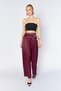 Women's Plum Waist Scarf Belted Flowing Satin Wide Leg Pants - 4